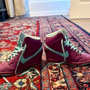 Nike Women's High-Top Wedge Sneakers in Purple and Teal